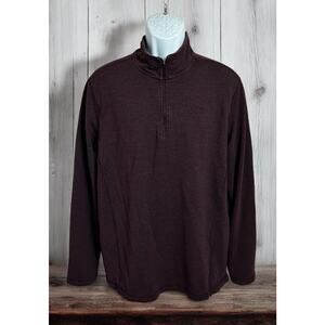 Men's Orvis 1/4 Zip Sz XL Burgundy Pull-Over French Terry Long-Sleeve Outdoors
